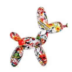 Statues & Sculptures Table Top|Graffiti-Balloon Dog 27cm Street Art Resin Indoor Sculpture