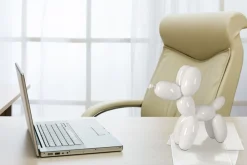 Statues & Sculptures Table Top|Balloon Dogs-Balloon Dog 27cm White Resin Indoor Sculpture