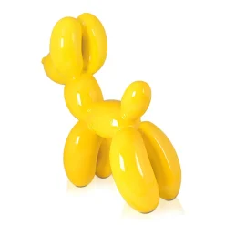 Statues & Sculptures Table Top|Floor Standing-Balloon Dog 46cm Yellow Resin Indoor Sculpture