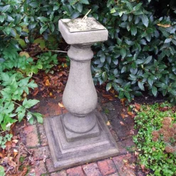 Statues & Sculptures Garden Sundials-Baluster Brass Stone Garden Sundial