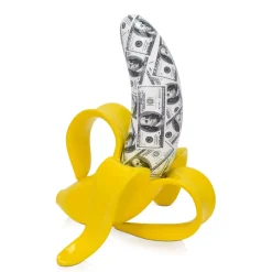 Statues & Sculptures Table Top|Contemporary-Banana Burst 35cm Yellow Resin Indoor Sculpture