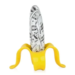 Statues & Sculptures Table Top|Contemporary-Banana Burst 35cm Yellow Resin Indoor Sculpture