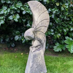 Statues & Sculptures Owls|Modern-Barn Owl on Pedestal Stone Garden Statue