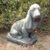 Statues & Sculptures Dogs-Basset Hound Stone Garden Ornament