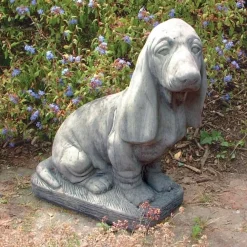 Statues & Sculptures Dogs-Basset Hound Stone Garden Ornament