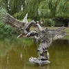 Statues & Sculptures Eagles-Battle of Eagles Bronze Metal Garden Statue