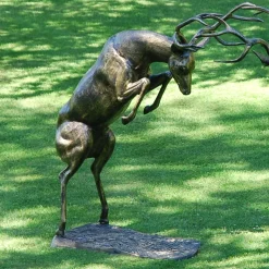 Statues & Sculptures Stags & Deers-Battling Stags Life-Size 140cm Bronze Metal Garden Statues