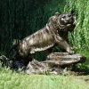 Statues & Sculptures Wildlife-Bengal Tiger Life-Size Bronze Metal Garden Statue