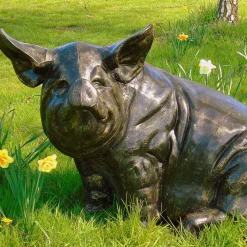 Statues & Sculptures Farm-Big Pig Bronze Metal Garden Statue