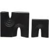 Statues & Sculptures Table Top|Abstract-Block Symphony 18cm Black Resin Indoor Sculptures