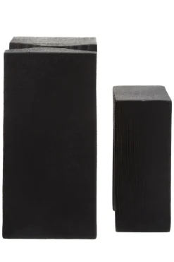 Statues & Sculptures Table Top|Abstract-Block Symphony 18cm Black Resin Indoor Sculptures