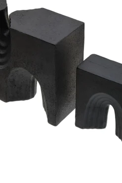 Statues & Sculptures Table Top|Abstract-Block Symphony 18cm Black Resin Indoor Sculptures