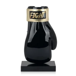 Statues & Sculptures Table Top|Contemporary-Boxing Hero 37cm Black Resin Indoor Sculpture