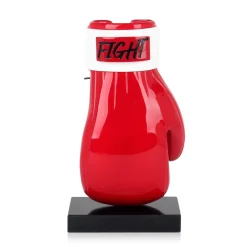 Statues & Sculptures Table Top|Contemporary-Boxing Hero 37cm Red Resin Indoor Sculpture