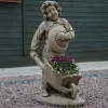 Statues & Sculptures Children-Boy & Barrow Stone Garden Statue