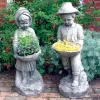 Statues & Sculptures Children-Boy & Girl Stone Garden Statues