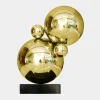 Statues & Sculptures Table Top|Abstract-Bubble Bobble 55cm Gold Metal Indoor Sculpture