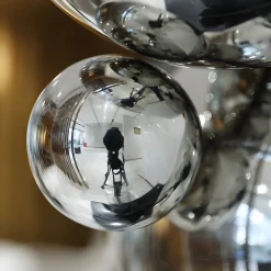 Statues & Sculptures Table Top|Abstract-Bubble Bobble 55cm Silver Metal Indoor Sculpture