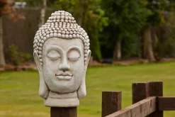 Statues & Sculptures Buddha-Buddha Head Bust Stone Garden Ornament