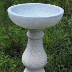 Statues & Sculptures Bird Baths-Buttermere Granite Resin Modern Garden Bird Bath