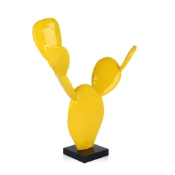Statues & Sculptures Table Top|Contemporary-Cactus Bloom 41cm Yellow Resin Indoor Sculpture
