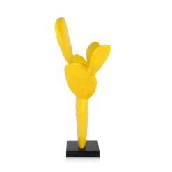 Statues & Sculptures Table Top|Contemporary-Cactus Bloom 41cm Yellow Resin Indoor Sculpture