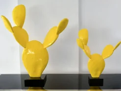 Statues & Sculptures Table Top|Contemporary-Cactus Bloom 41cm Yellow Resin Indoor Sculpture
