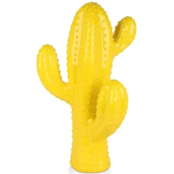 Statues & Sculptures Floor Standing|Contemporary-Cactus Essence 68cm Yellow Resin Indoor Sculpture