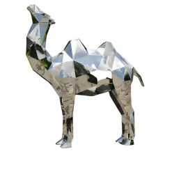 Statues & Sculptures Wildlife|Contemporary-Camel 210cm Geometric Metal Garden Sculpture