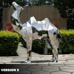 Statues & Sculptures Wildlife|Contemporary-Camel 210cm Geometric Metal Garden Sculpture