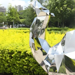 Statues & Sculptures Wildlife|Contemporary-Camel 210cm Geometric Metal Garden Sculpture