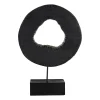 Statues & Sculptures Table Top|Abstract-Carbon Halo 53cm Black Wood Indoor Sculpture