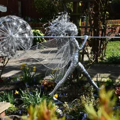 Statues & Sculptures Fairies-Celeste Fairy 90cm Metal Wire Garden Sculpture