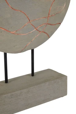 Statues & Sculptures Table Top|Abstract-Celestial Circle 50cm Wood Indoor Sculpture