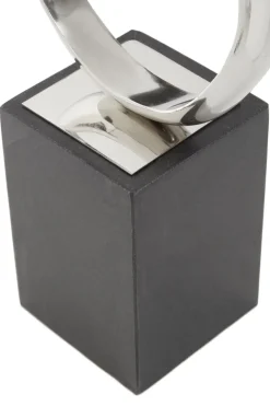 Statues & Sculptures Table Top|Abstract-Celestial Loop 46cm Silver Metal Indoor Sculpture