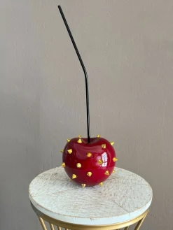 Statues & Sculptures Table Top|Contemporary-Cherry Pop 44cm Red Stud Resin Indoor Sculpture
