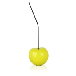 Statues & Sculptures Table Top|Contemporary-Cherry Pop 44cm Yellow Resin Indoor Sculpture