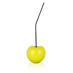Statues & Sculptures Table Top|Contemporary-Cherry Pop 44cm Yellow Resin Indoor Sculpture
