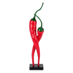 Statues & Sculptures Table Top|Contemporary-Chilli Fusion 59cm Red Resin Indoor Sculpture