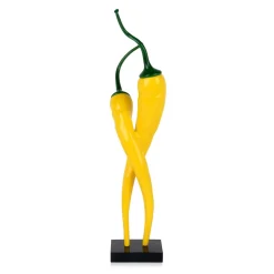 Statues & Sculptures Table Top|Contemporary-Chilli Fusion 59cm Yellow Resin Indoor Sculpture