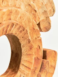 Statues & Sculptures Table Top|Abstract-Circular Dance 48cm Wood Indoor Sculpture