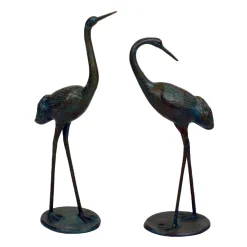 Statues & Sculptures Cranes-Classic Cranes Bronze Metal Garden Ornaments
