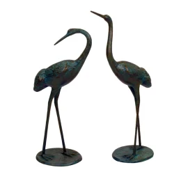 Statues & Sculptures Cranes-Classic Cranes Bronze Metal Garden Ornaments