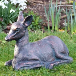 Statues & Sculptures Stags & Deers-Classic Fawn 30cm Bronze Metal Garden Statue