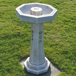 Statues & Sculptures Bird Baths-Classic Japanese Design Stone Garden Bird Bath