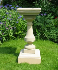 Statues & Sculptures Plinths & Pedestals|Garden Sundials-Classic Square 73cm Stone Sundial Pedestal