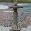 Statues & Sculptures Bird Baths-Classic Squirrel Stone Garden Birdbath