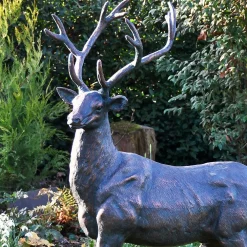 Statues & Sculptures Stags & Deers-Classic Stag 143cm Bronze Metal Garden Statue