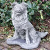 Statues & Sculptures Dogs-Collie Puppy Dog Stone Garden Ornament