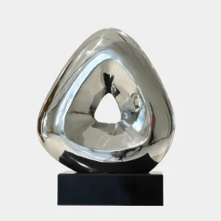 Statues & Sculptures Table Top|Abstract-Cosmic Glow 35cm Silver Metal Indoor Sculpture